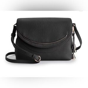 NWOT LC Lauren Conrad Blair Leather Crossbody Bag - Black